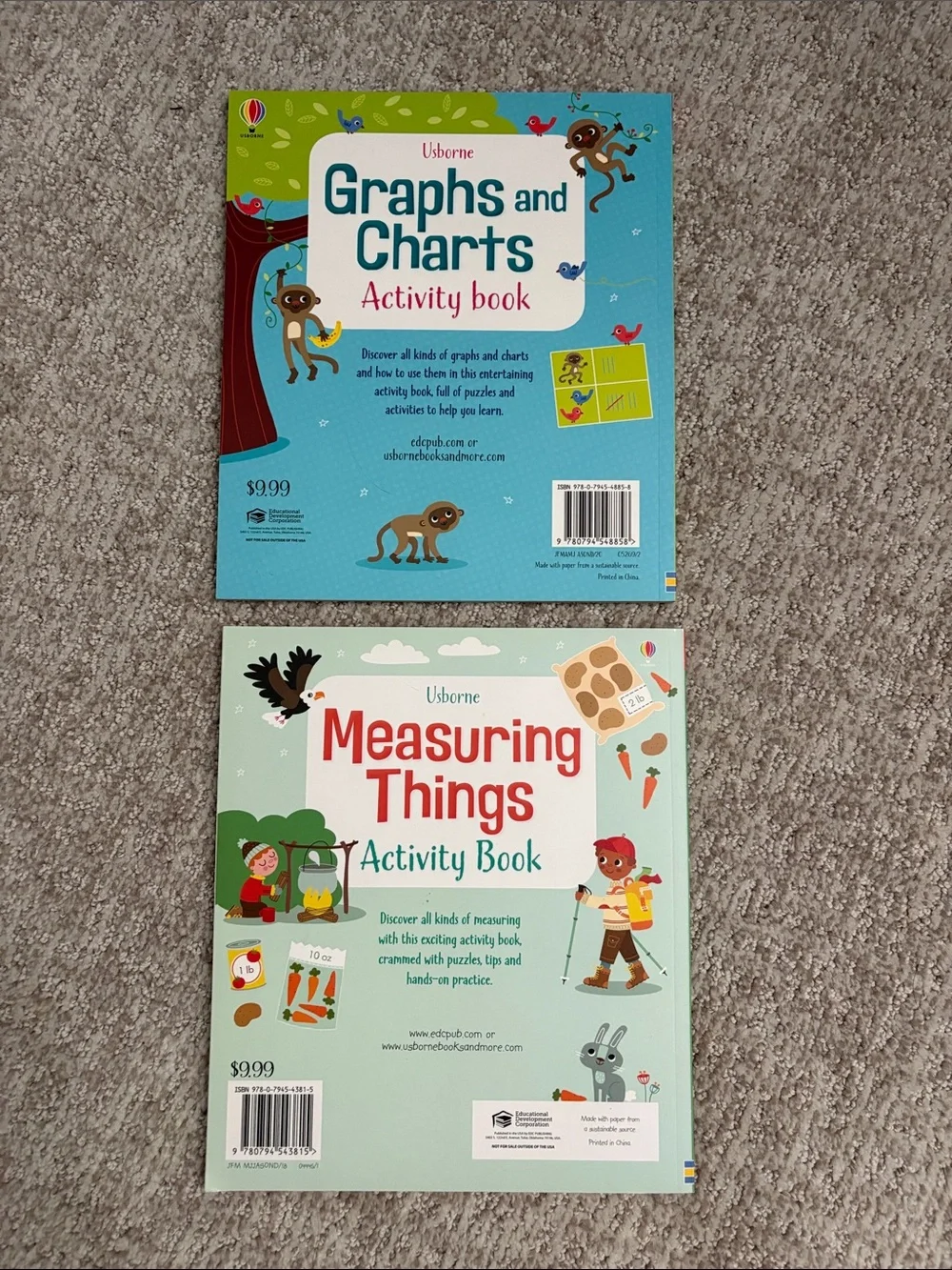 Usborne Activity Book Set - Graphs and Charts & Measuring Things